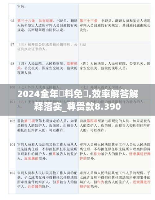 2024全年資料免費,效率解答解释落实_尊贵款8.390