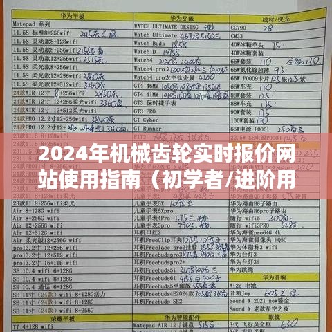 2024机械齿轮实时报价网站全面指南，适合初学者与进阶用户