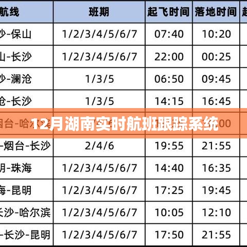 湖南航班实时跟踪系统查询