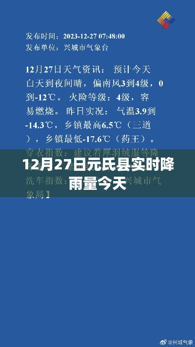 元氏县今日实时降雨量通知