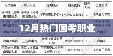 国考热门职业大盘点，揭秘十二月抢手职位