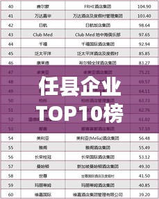 任县企业TOP10榜单揭晓，地方经济巨头大揭秘！