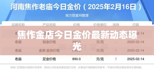焦作金店今日金价最新动态曝光