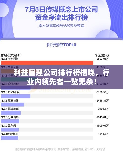 利益管理公司排行榜揭晓，行业内领先者一览无余！