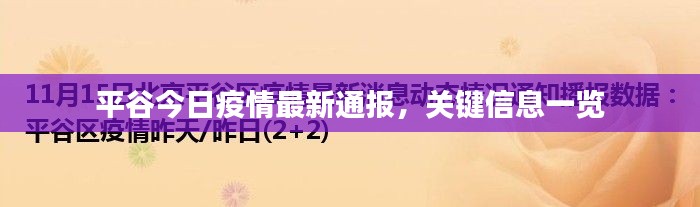平谷今日疫情最新通报，关键信息一览
