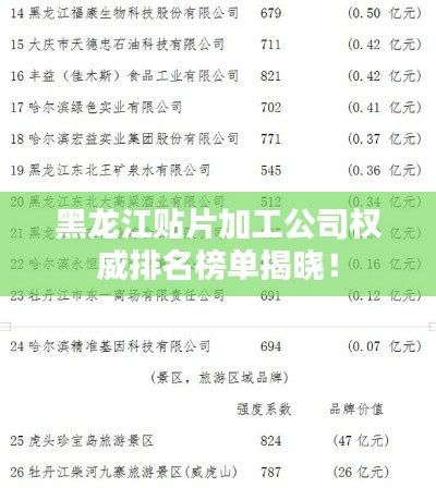 黑龙江贴片加工公司权威排名榜单揭晓！