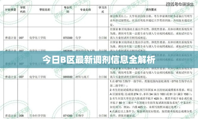 今日B区最新调剂信息全解析