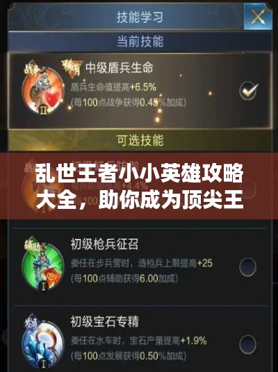 乱世王者小小英雄攻略大全，助你成为顶尖王者！