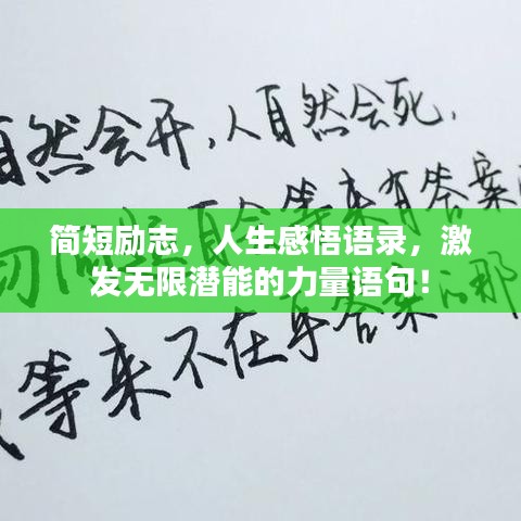 简短励志，人生感悟语录，激发无限潜能的力量语句！