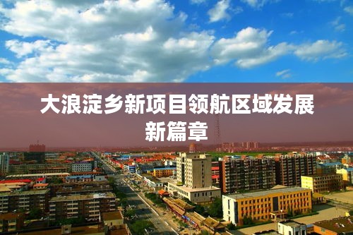 大浪淀乡新项目领航区域发展新篇章