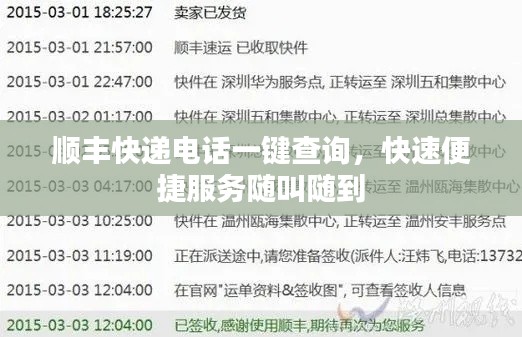 顺丰快递电话一键查询，快速便捷服务随叫随到
