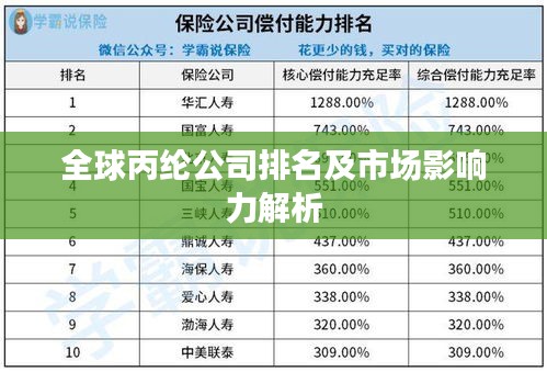 全球丙纶公司排名及市场影响力解析